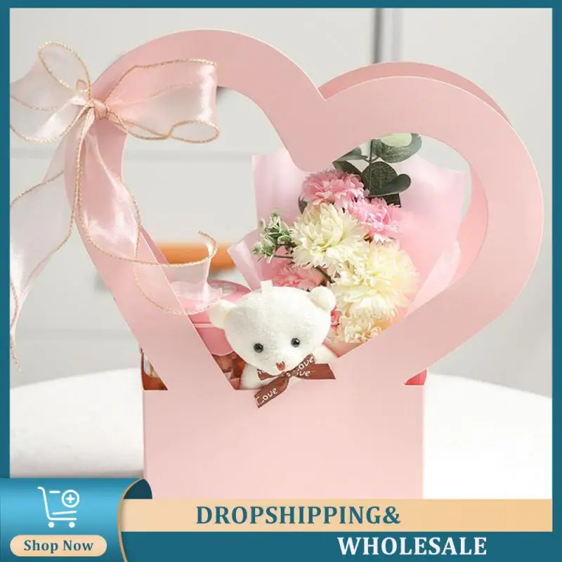 Flower Box Love Portable Creative Romantic Gift Decoration Gift Packaging Box Heart-shaped Hollow Sweet For Women Flower Basket