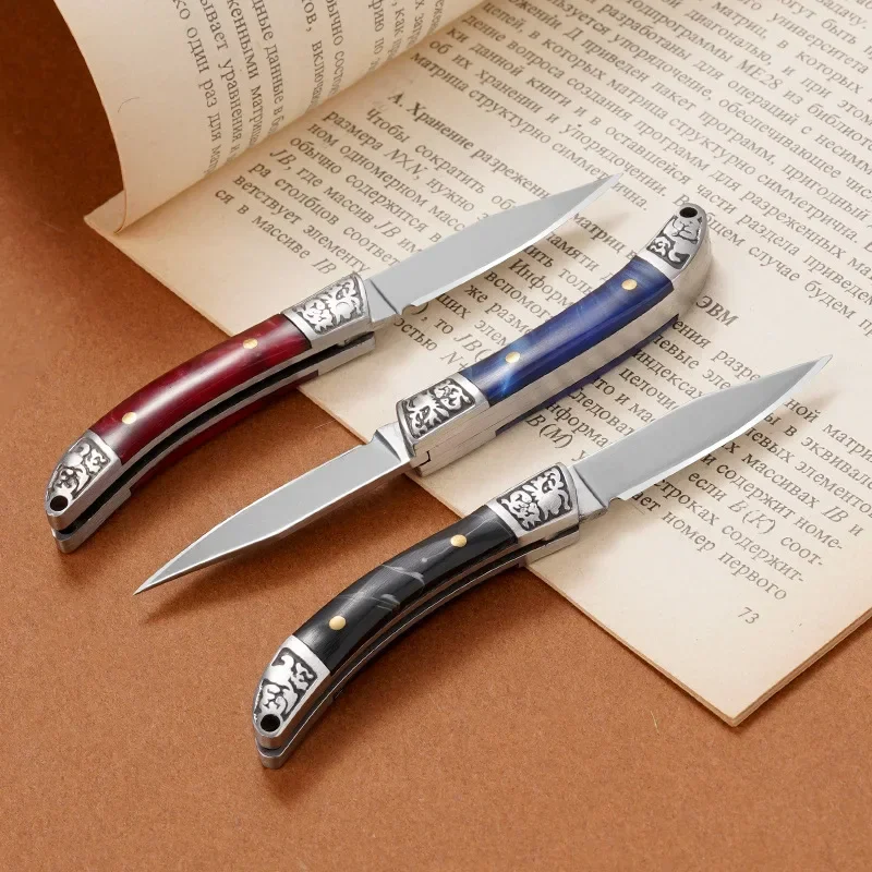 Acrylic Handle High Hardness Mini Keychain Pocket Knife Folding Stainless Steel Sharpen Blade Day Carry