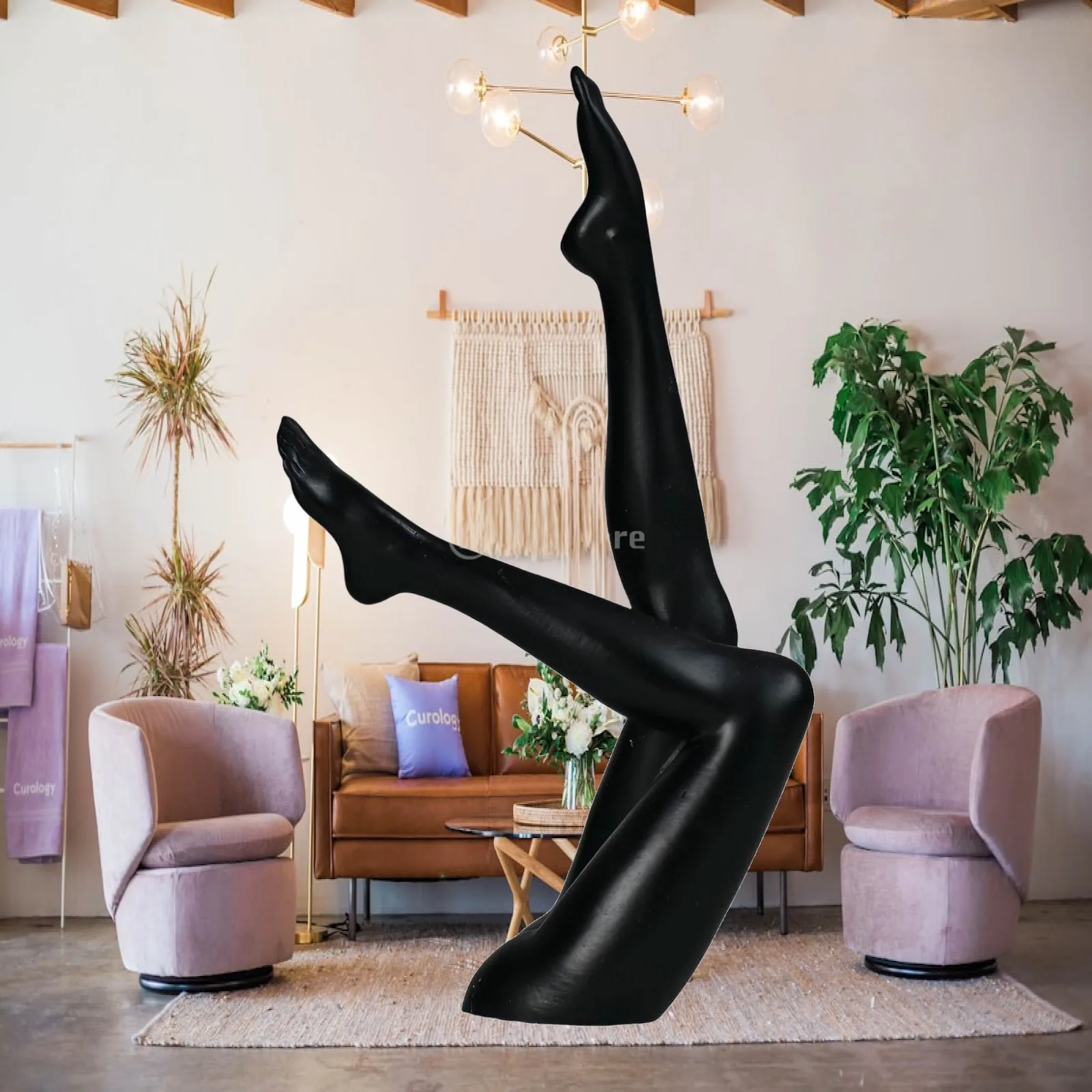 Modern Resin Female Legs Desktop Statue Abstract Decor Figure for Office Desk Living Room Shelf