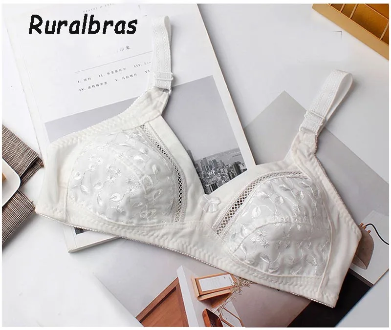 

White embroidery lace bras For Women Top bra comfortable Sexy lingerie Female underwear thin Cotton Bras size 34A-44B C23