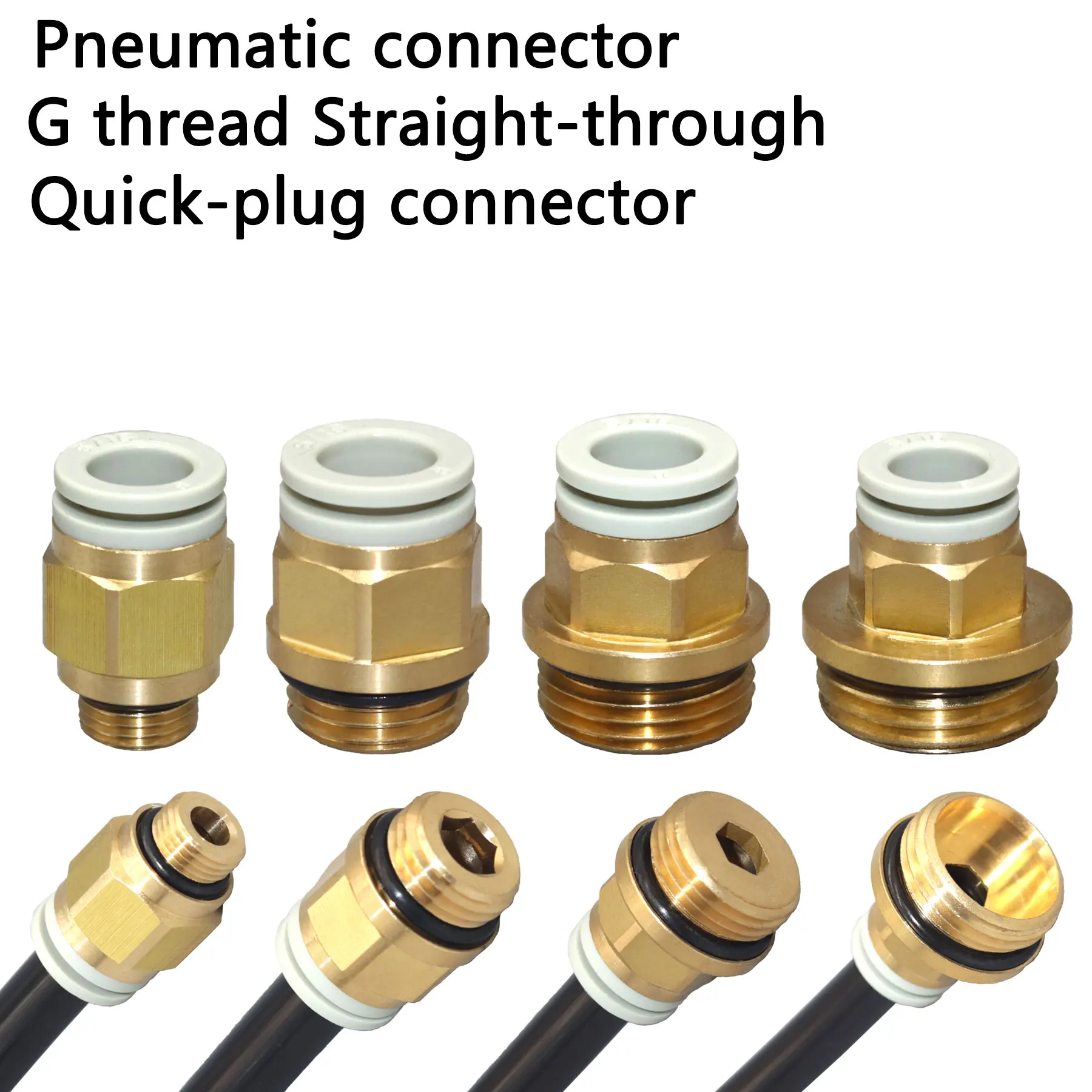 

G Thread pneumatic quick connector trachea hose 4/6/8/10/12 mm G thread 1/8 1/4 3/8 1/2 quick components with sealing ring