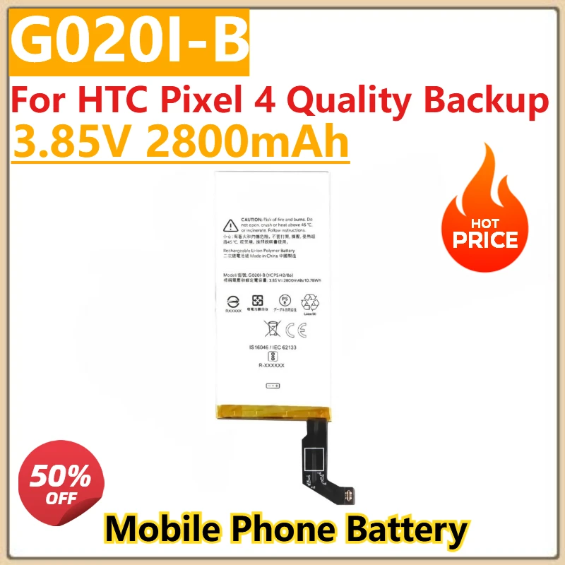 

High Quality New 3.85V 2800mAh Phone G020I-B Battery For HTC Pixel 4 Quality Backup Li-polymer Batteria