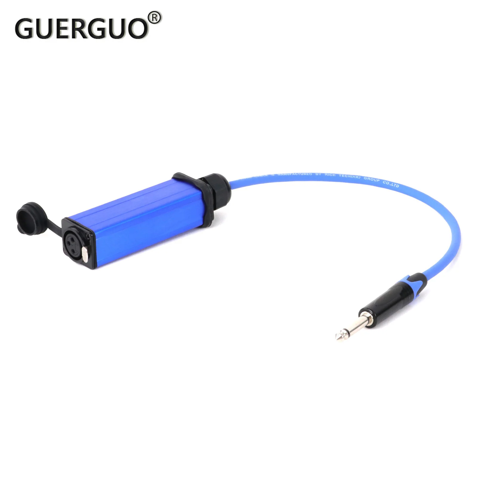 3Pin D-Type XLR Female Panel Mount to 6.35mm 1/4inch Mono Male Jack Connector Pass Through Colorful Cable for Microphone