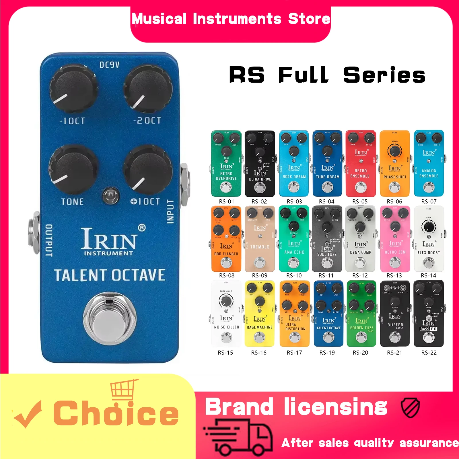 IRIN New Guitarra Effects Pedal Compression Fuzz Overdrive Distortion Boost Bass True Bypass Pedals Electric Guitar Accessory