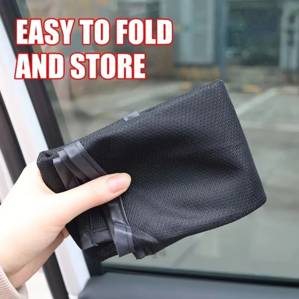 Foldable Car Sunshade Magnetic Unobstructed View Window Sunshades UV Protection Nylon Mesh Car Sunshade Curtains