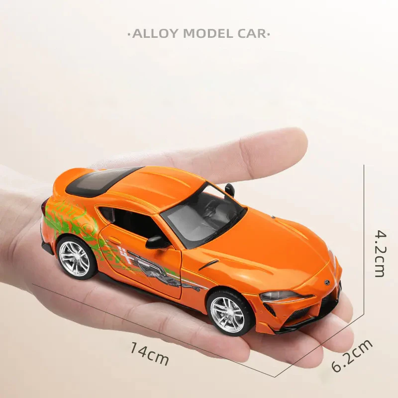 1:32 Toyota Supra Super Sport Car Model Alloy Metal Diecast Sound Light Pull Back Toy Model Cars toy Collection