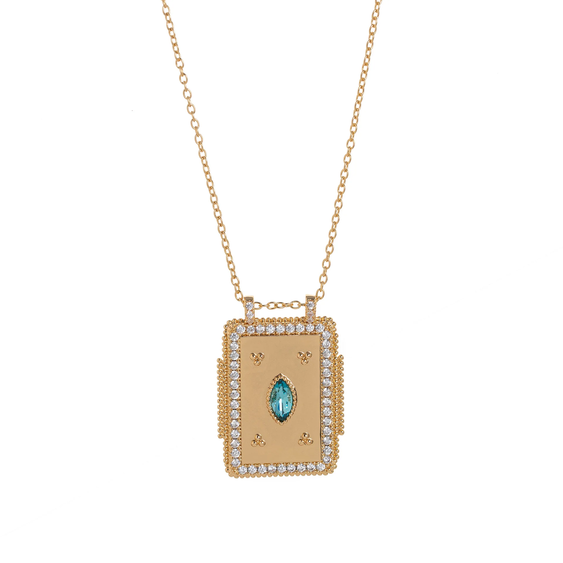 Fashion Stainless Steel U shape Zircon Pendant Enamel Pendant Necklace for Women Stackable High Quality Fashion Party Jewelry view 6