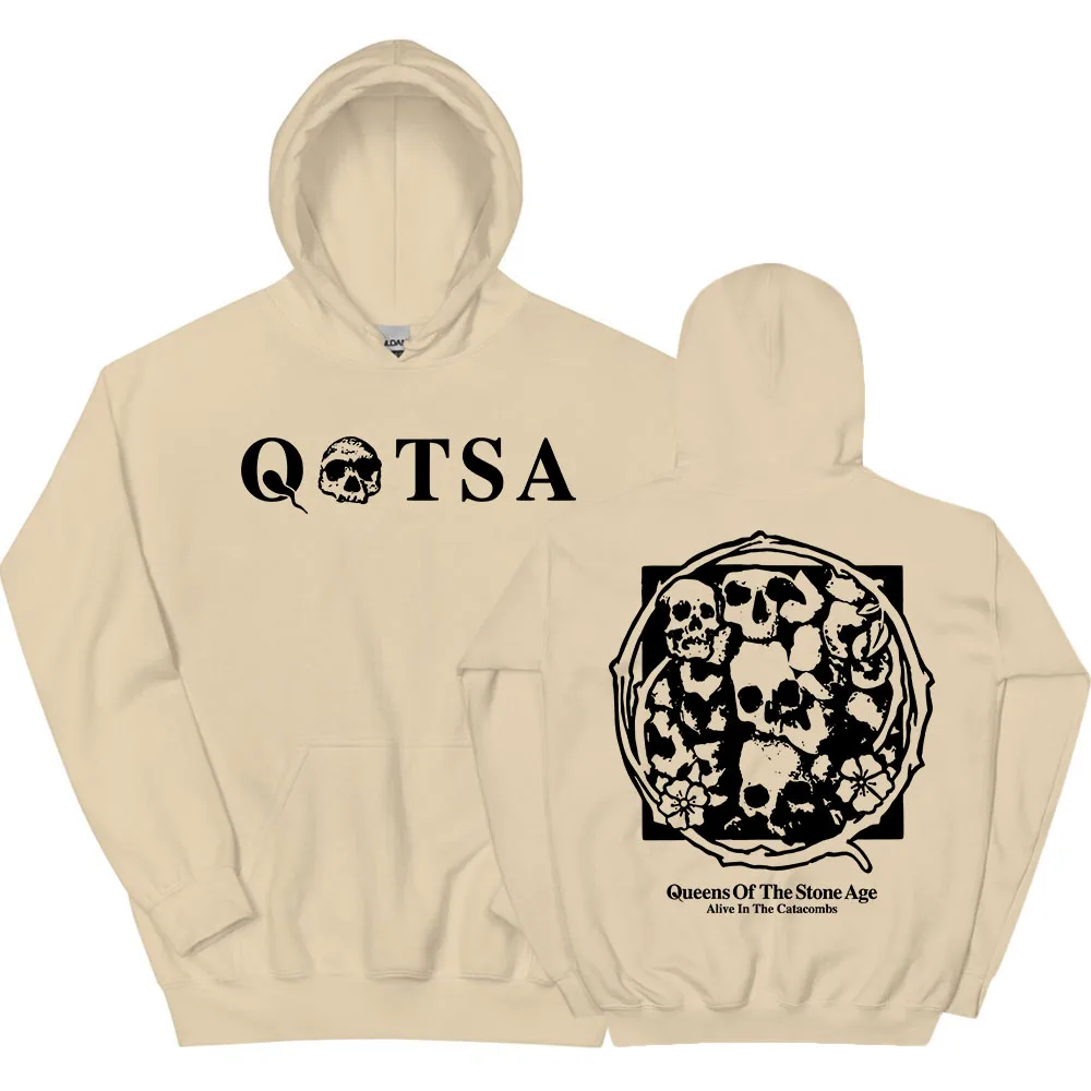 

Alive in The Catacombs Hoodies QUEENS OF THE STONE AGE QOTSA Band Sweatshirt Long Sleeve Male Hooded Pullovers Grunge Men Hoodie