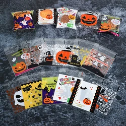 100Pcs Halloween Candy Bags Self Adhesive Cookie Bags Snack Gift Craft Packing Treat Bags Party Supplies