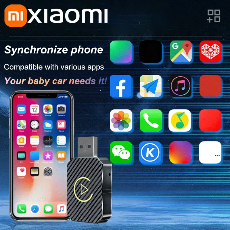 Xiaomi CarPlay AIBox WiFi Wireless Carplay Android Auto Adapter 2in1 Mini Box Plug&Play For OEM Wired CarPlay/Andriod Auto Cars