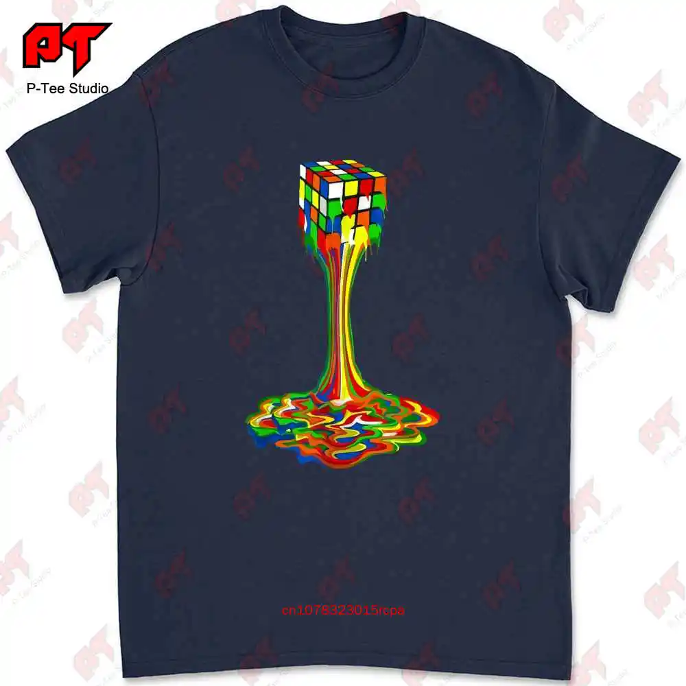 Awesome Graphic Melting Rubik Rubix Rubics Cube T-shirt KZTR