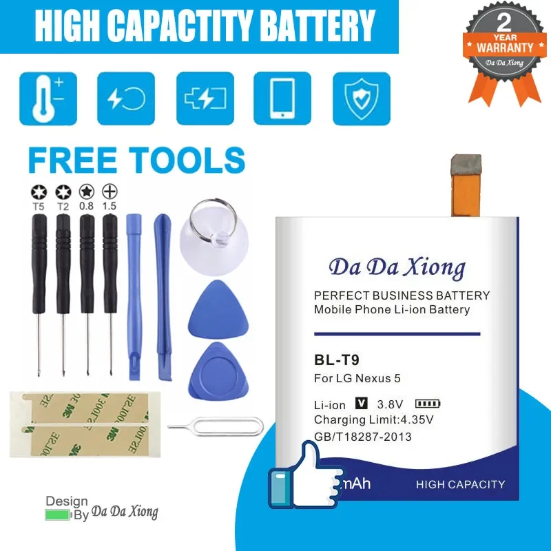 DaDaXiong 4400mAh BL-T9 BL T9 Battery For LG Google Nexus 5 E980 G D820 D821