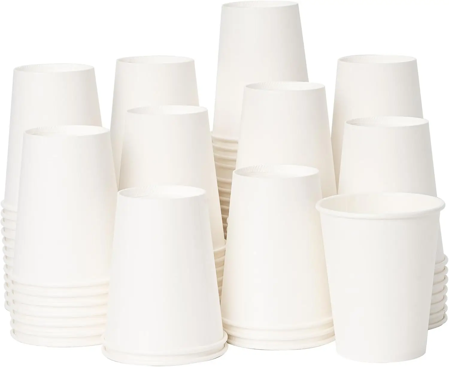 

8 oz 500 Pack Disposable Paper Coffee Cups, White Hot Drinking Cups for Hot Coffee, Hot Liquid, Ideal for Cafes, Bistros