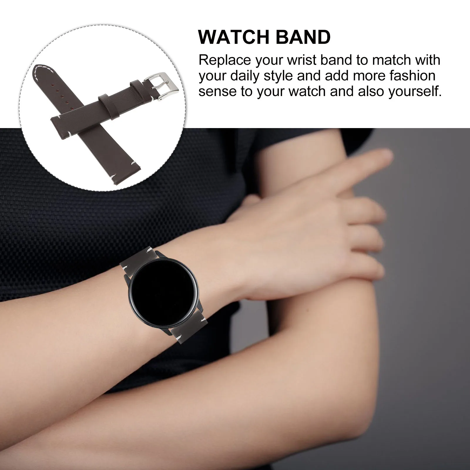 

Cowhide Watch B Adjustable Strap Vintage Top Layer Retro Universal Wristwatch Belt Replacement Fashion Comfortable