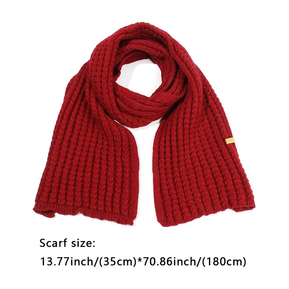 Fashion Women Long Scarves Winter Solid Knitted Scarf Female Vintage Big Scarf Soft Warm Thickened Wool Scarf