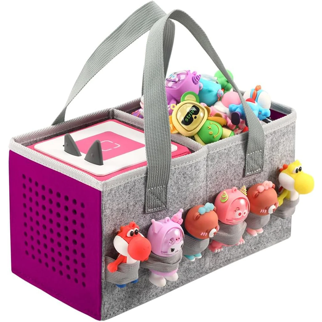 Carrying Case for Toniebox Starter Set and Tonies Figurines, Travel Felt Cloth Musical Toy Folding Bag for Toniebox Accessories
