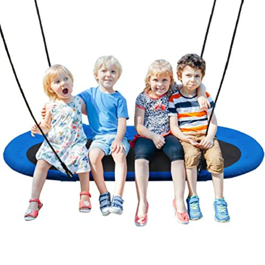 

60'' Giant Waterproof Platform Saucer Tree Swing Set, 700 lb Weight Capacity, Outdoor Saucer Tree Swing with Adjustable Hanging