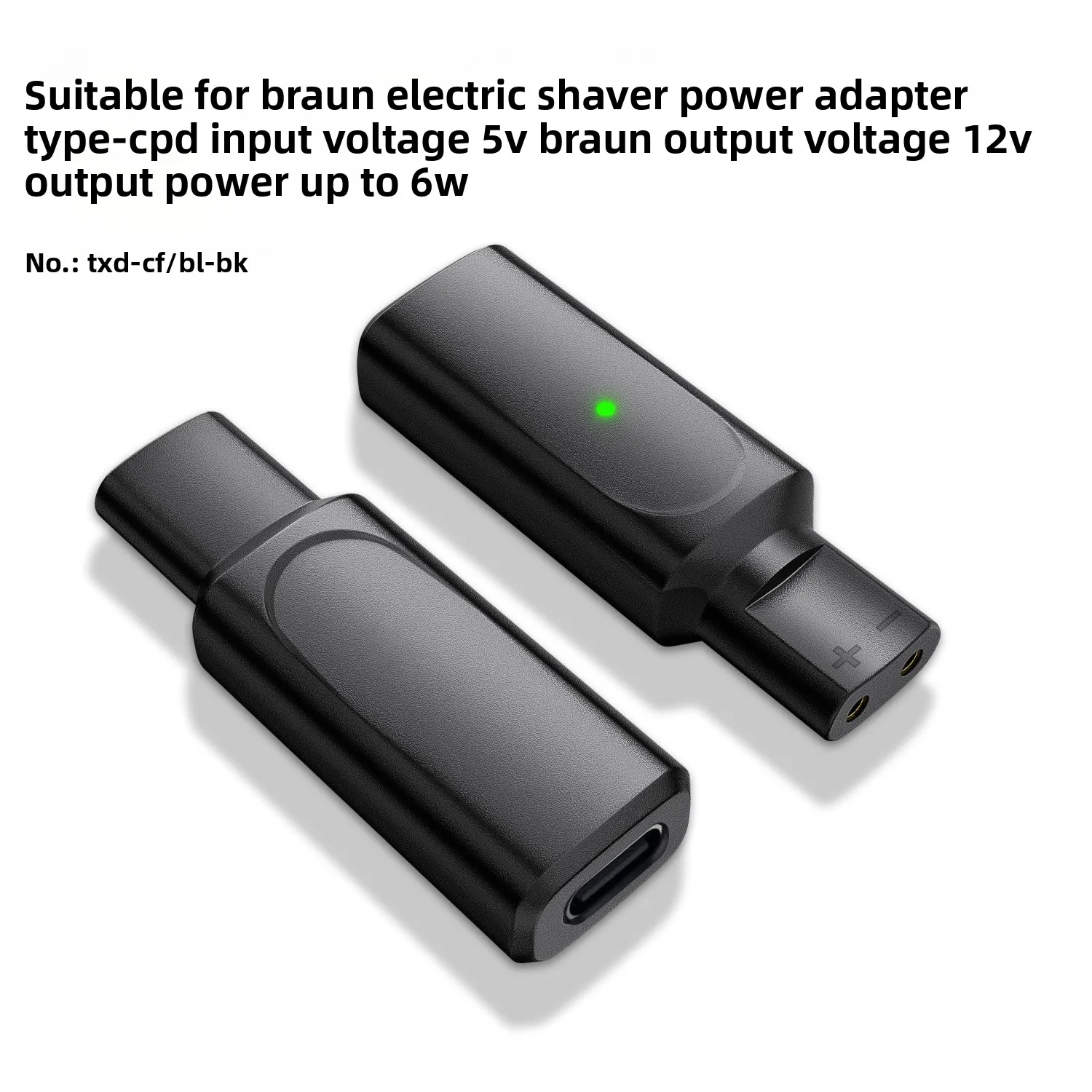 Adaptador de afeitadora tipo C de 12V, convertidor de carga para Afeitadora eléctrica Braun Series 3/5/7/9 300S 310S 320S 330S 340S