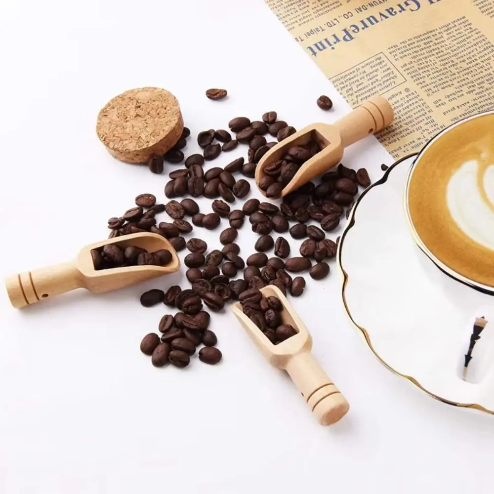 Portable Wooden Handle Mini Wooden Spoons Seasoning Use Bath Salts Tea Spoons Condiment Spoon Kitchen Cooking Tool