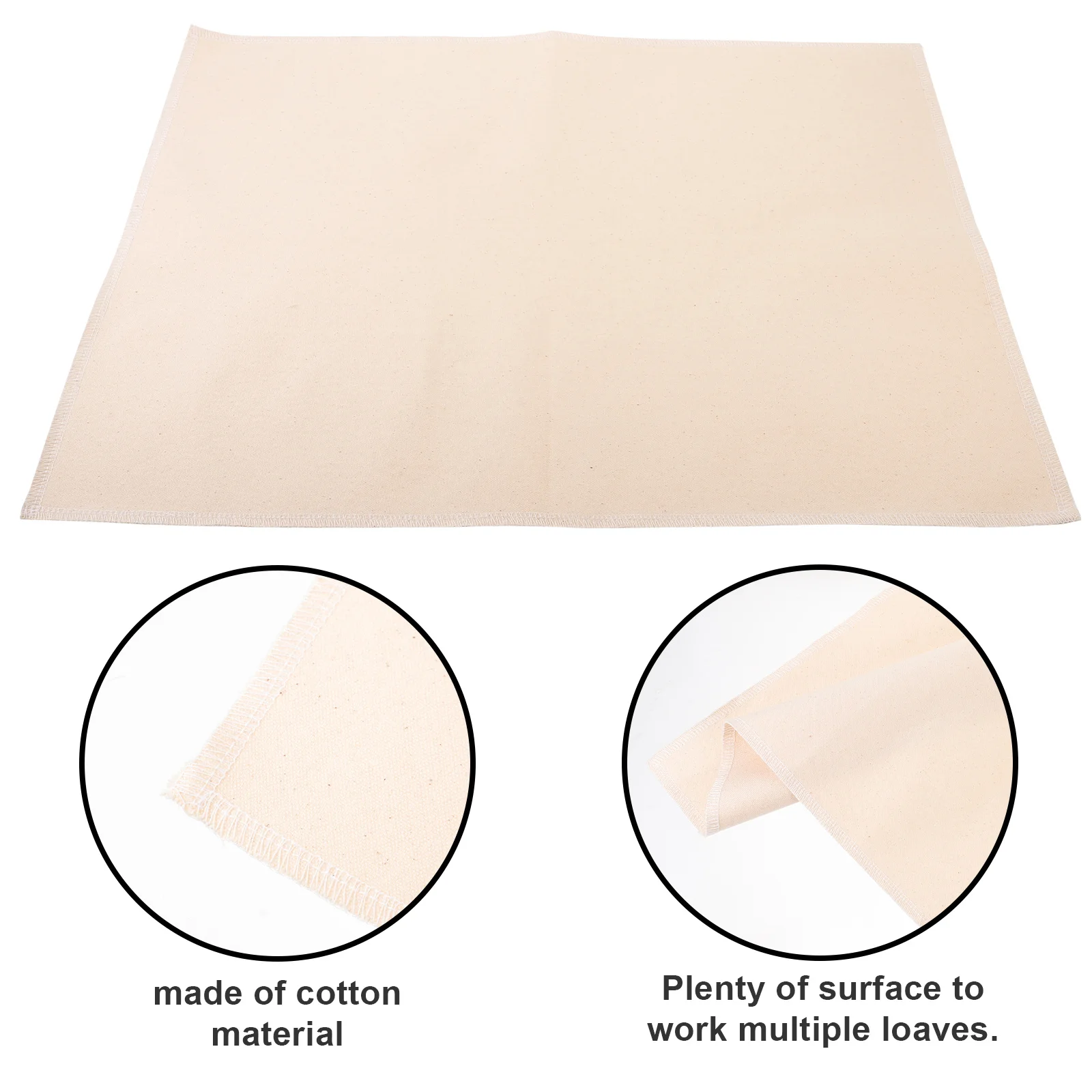 

Fermented Cotton Cloth Bread Dough Proofing Mat Natural Untreated Unbleached Seam Finished Baking Pastry Tools