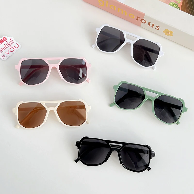 2024 New Children Fashion Square Frame Sunglasses UV400 Girls Boys Colors Outdoor Sun Eye Protection Sunglasses Kid Sun Glasses