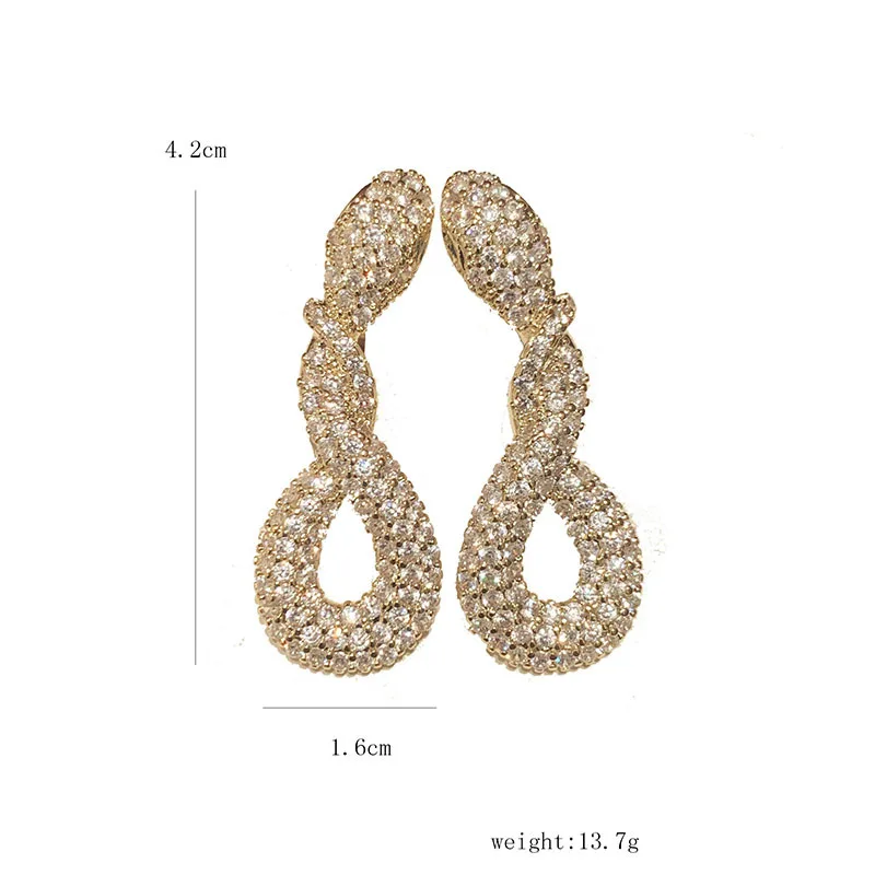 Bilincolor Curved Snake Shaped Zircon Earrings for Women