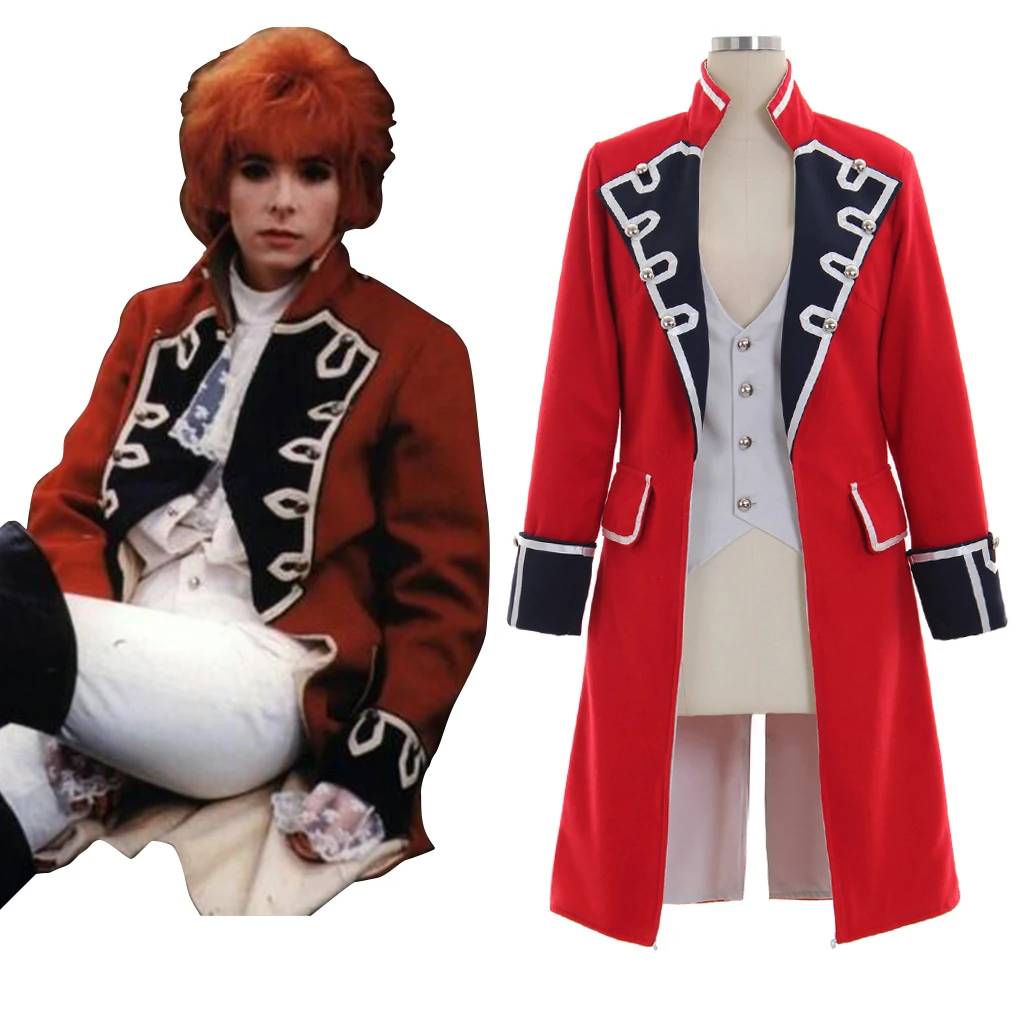 TV Outlander Jonathan Randall Cosplay Costume Men's Red Officer Soldier Uniform Historical Colonial Military Jacket Tailcoat