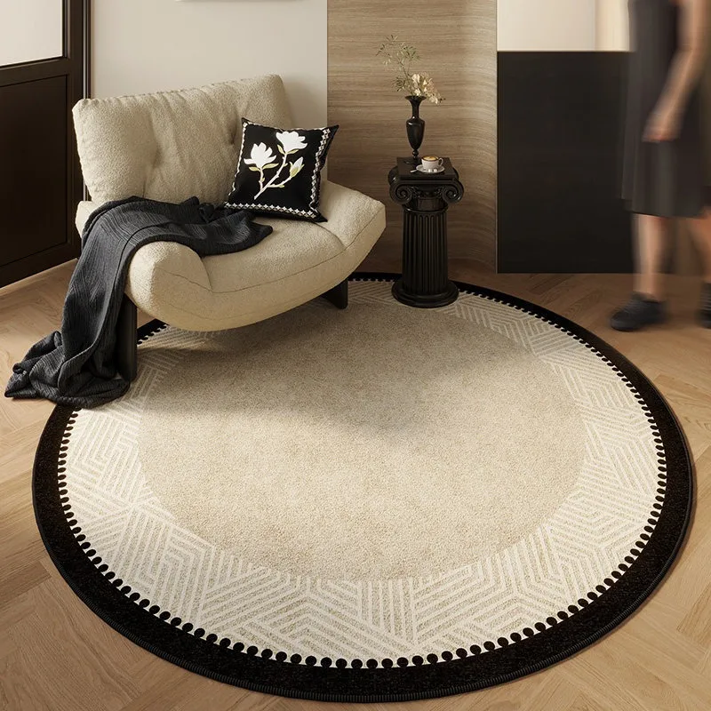 Round Living Room Carpet Stain-resistant Wear-resistant Dirt-resistant Floor Mat Bedside Rug French Style Home Decoration Rugs