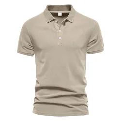 Men's Sports POLO Casual Lapel Solid Color Short Sleeve T-Shirt