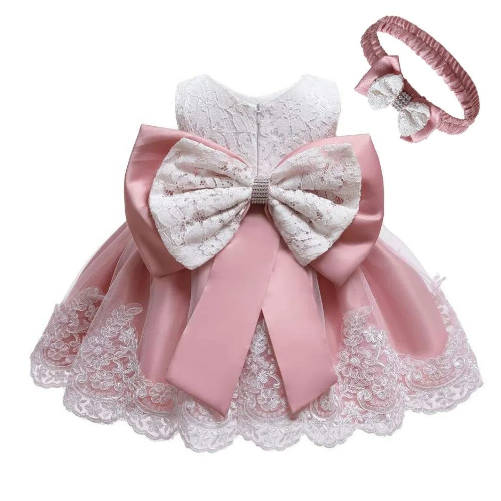 Summer Flower Girls Dress Elegant Princess Dress Baptism Bridemaid Ball GownTulle Birthday Wedding Kids Prom Clothes