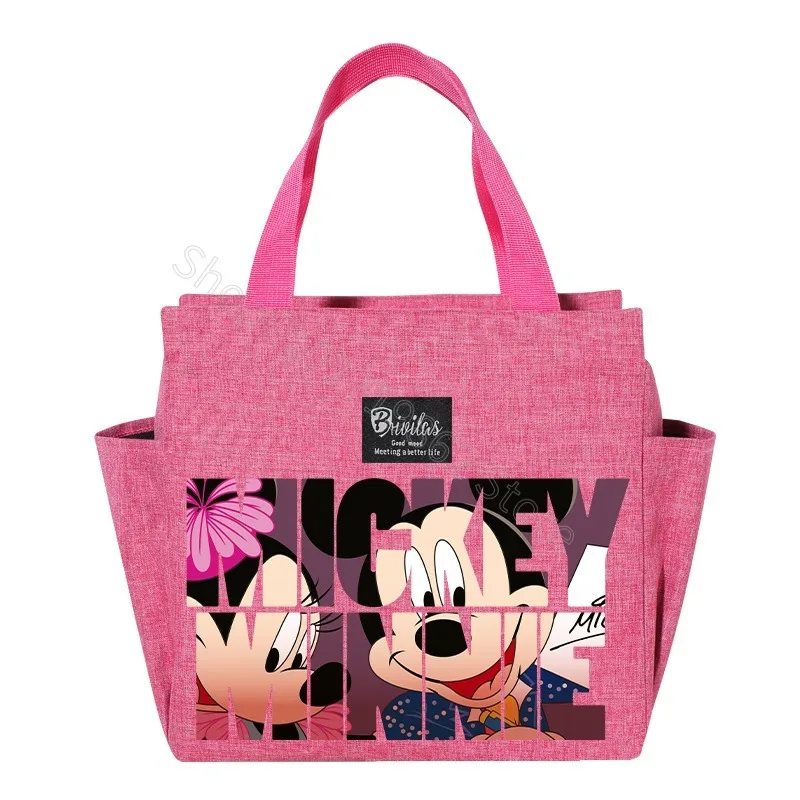 Minnie Mickey Mouse Lunch Box for Women Disney Cooler Bag Anime Cartoon Pattern Print Large Capacity Portable Thermal Bags Gifts