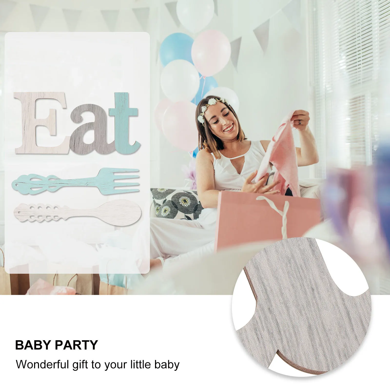 

3Pcs Farmhouse Kitchen Decor Set Wooden Eat Letters with Fork Spoon Wall Art for Dining Room Pantry Decoration