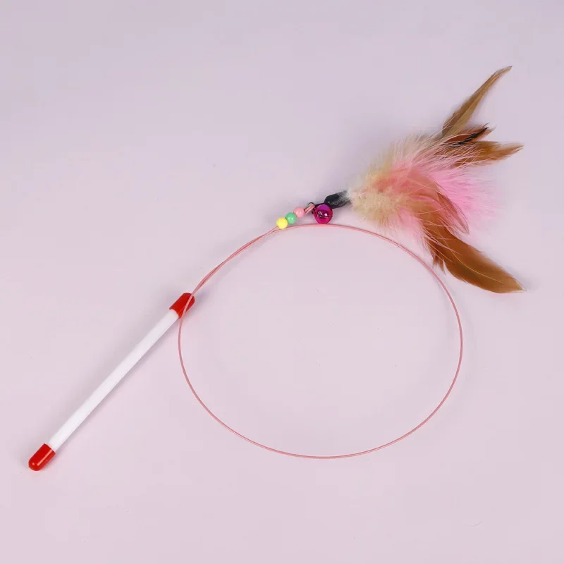 Pet Toys Interactive Cat Toys Funny Simulation Feather Fish with Bell Stick Toys for Kitten Playing Teaser Wand Toy Pet Supplies