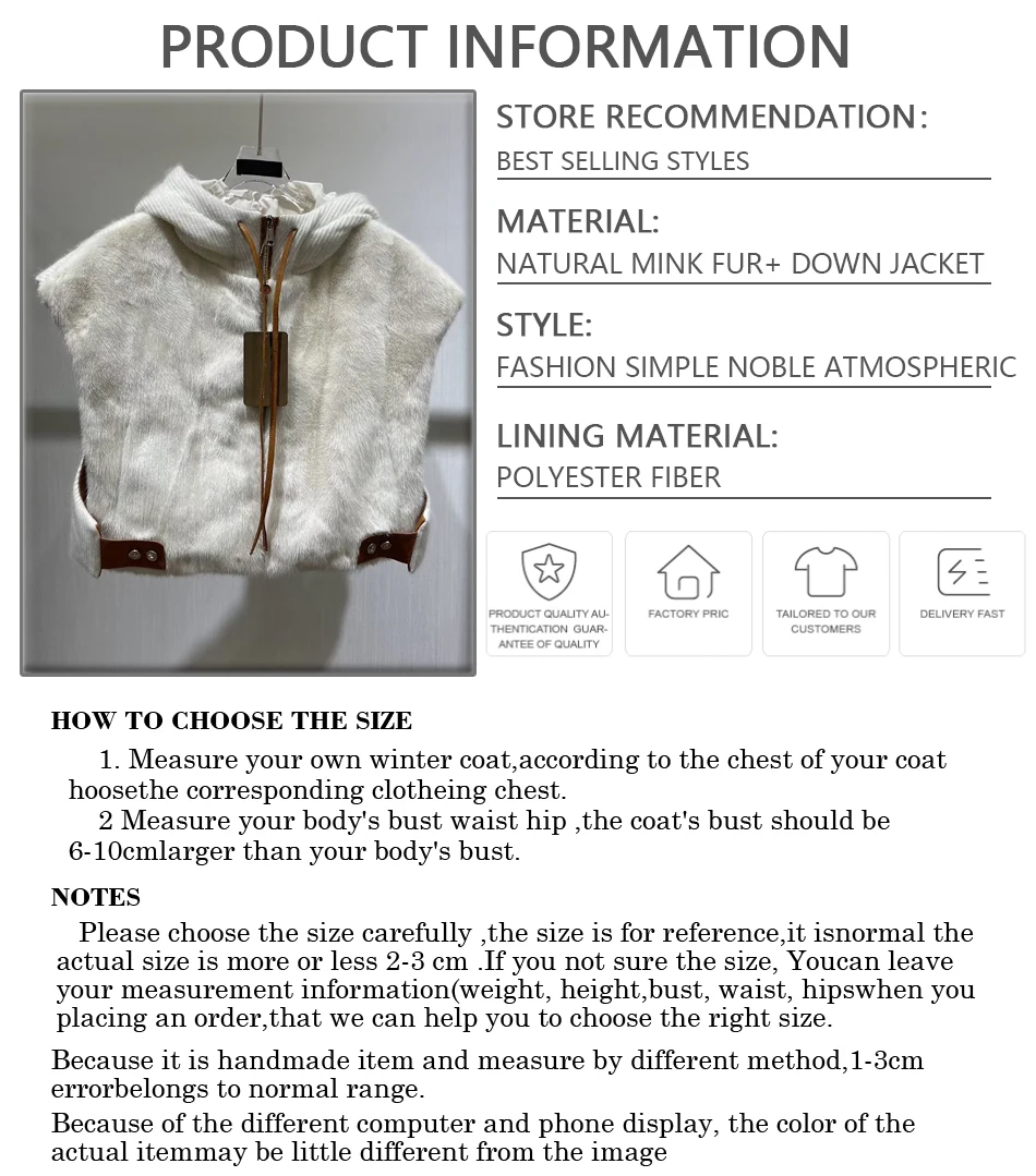 Doudoune courte avec capuche pour femme, veste en vraie fourrure de vison, bouffante en fourrure naturelle blanche, vêtements d'extérieur en fourrure véritable de haute qualité