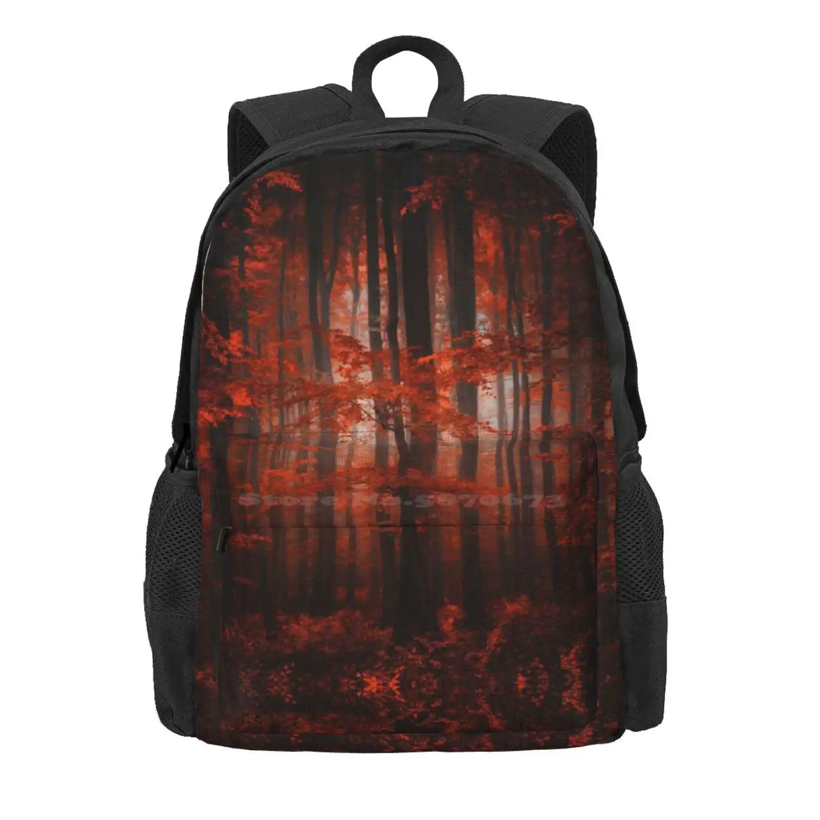 Red Parallel Universe Hot Sale Schoolbag Backpack Fashion Bags Forest Trees Red Autumn Foliage