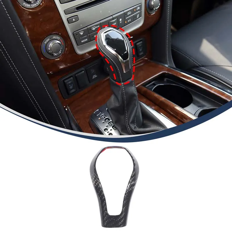 

For Infiniti Q50 Q60 QX60 QX80 2018-2025 Real carbon fiber Car Center Console Gear Shift Knob Cover Decoration accessories