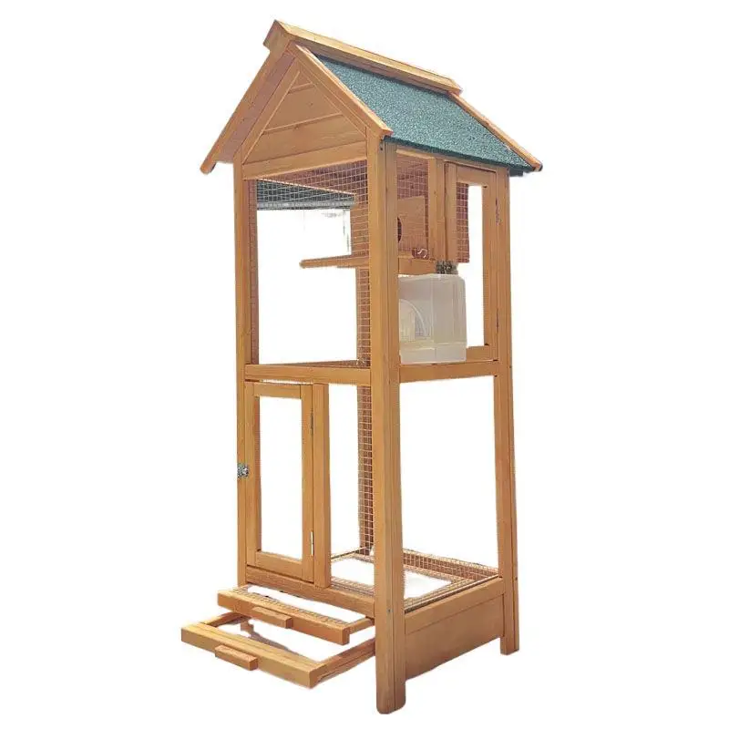 

Outdoor large bird cage, rainproof, nest box, parrot cage, starling, wooden, aviary, tiger skin