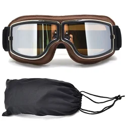 Lunettes de Motocross RL Lunette Vintage Steampunk avec Sac, Casque de Moto