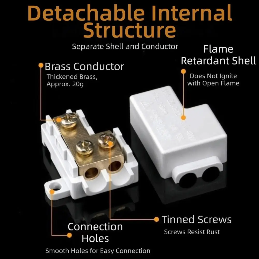 Electrical Connectors Spliceable High Power Splitter Conductor Brass 1-6mm² Wire Connector Terminal Blocks Electrical