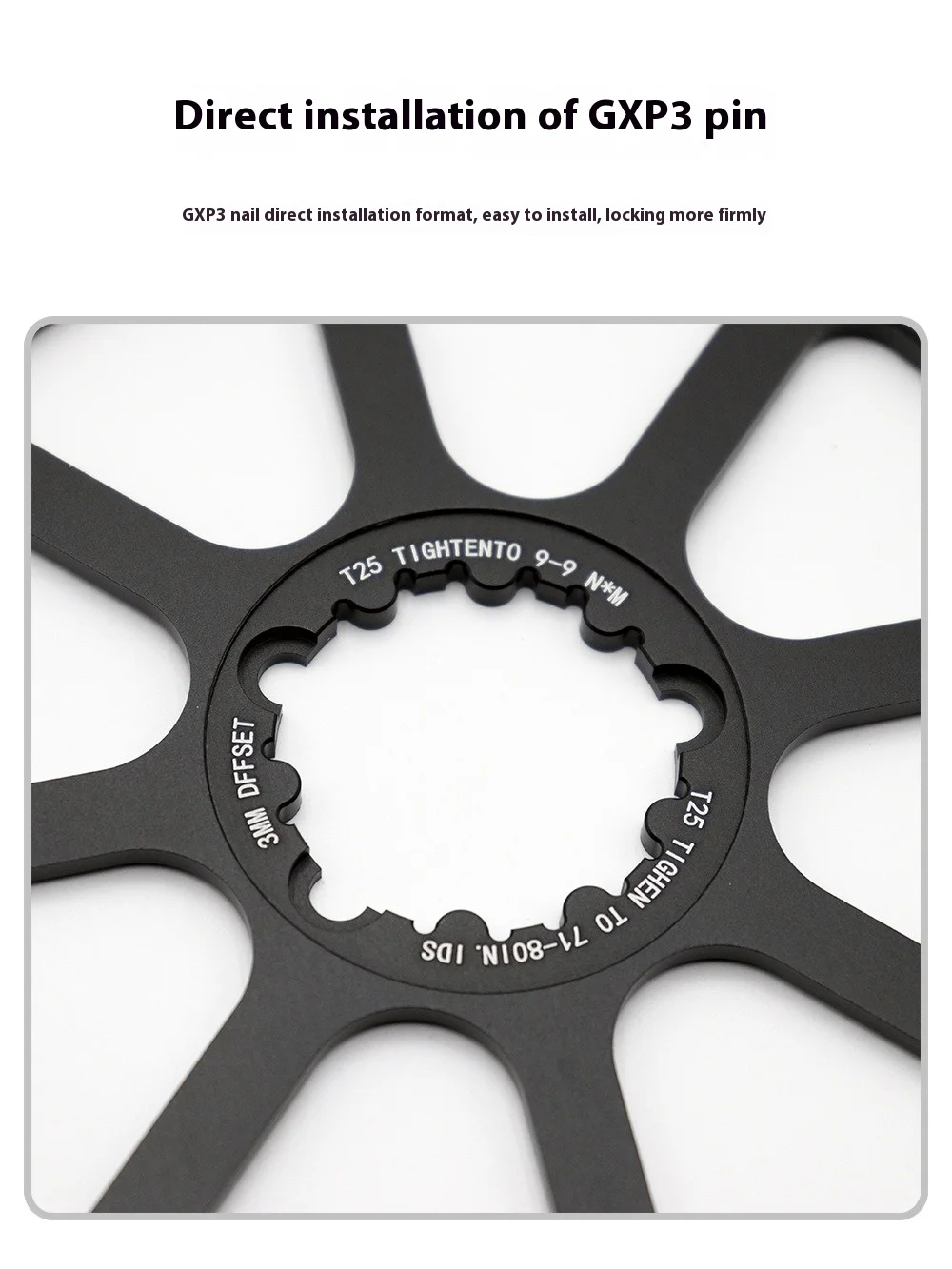EVOSID Road Bike 12-speed Crankset 3-bolt Direct Mount Single Chainring 40-50T CNC Positive and Negative Tooth Design