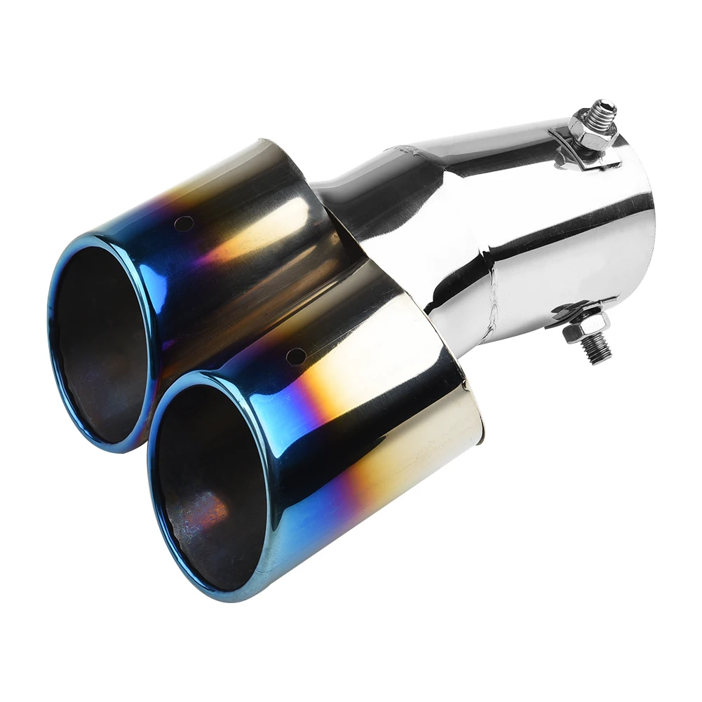 Blue Tailpipe Stainless Steel Car Rear Dual for exhaust Pipe Tail Muffler Useful Practical Popular Accessories