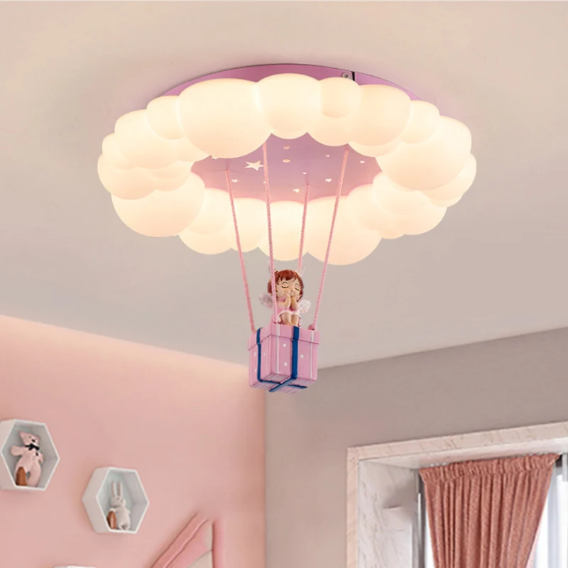 Princess Room Girl Bedroom Ceiling Lights Pink Girl Cloud Light LED Romantic Warm Baby Room Children's Room Ceiling Lamps