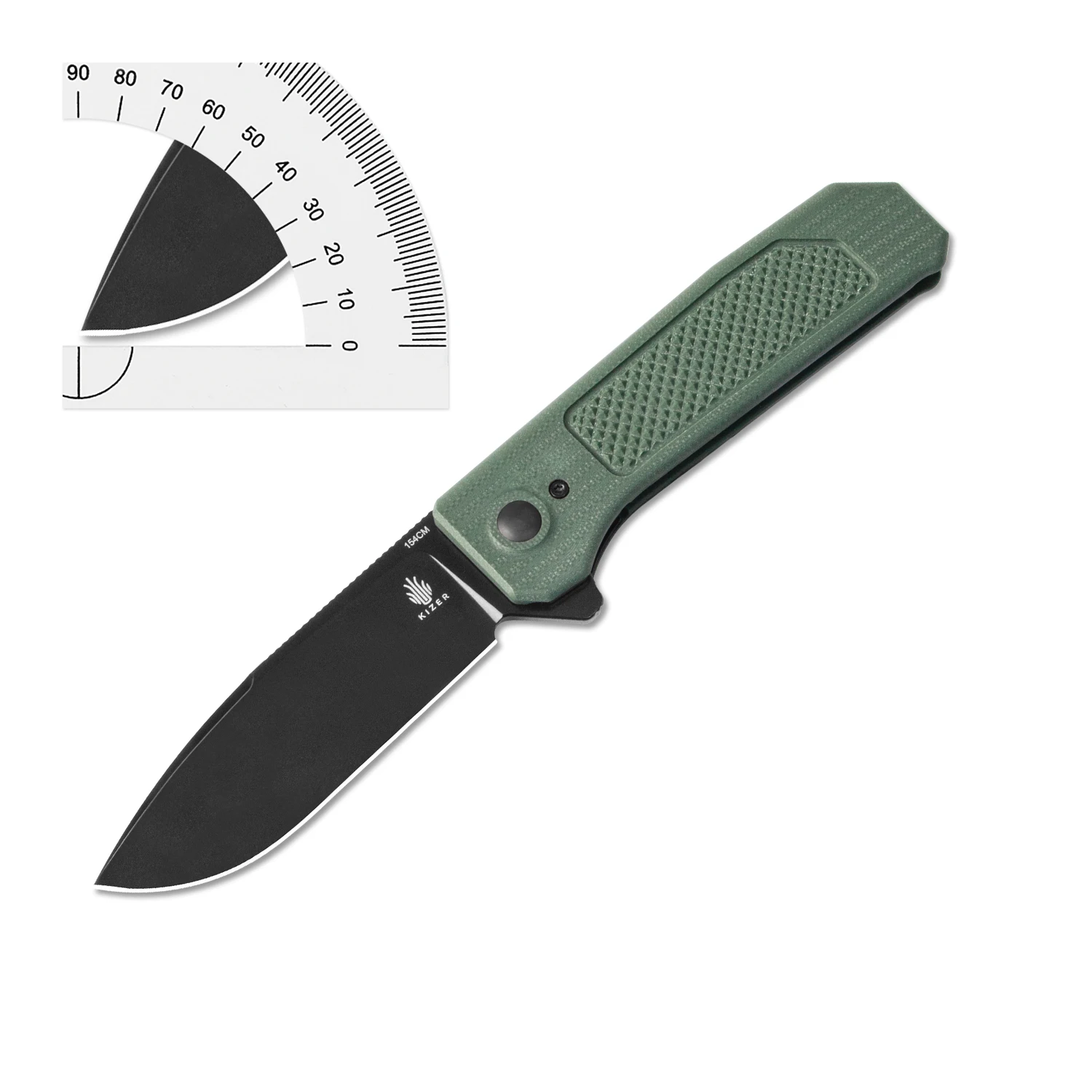 Kizer Folding Knife Brat V3630C2 154CM Steel Black Blade With G10 Handle High Hardness Camping Tools Hunting Knife