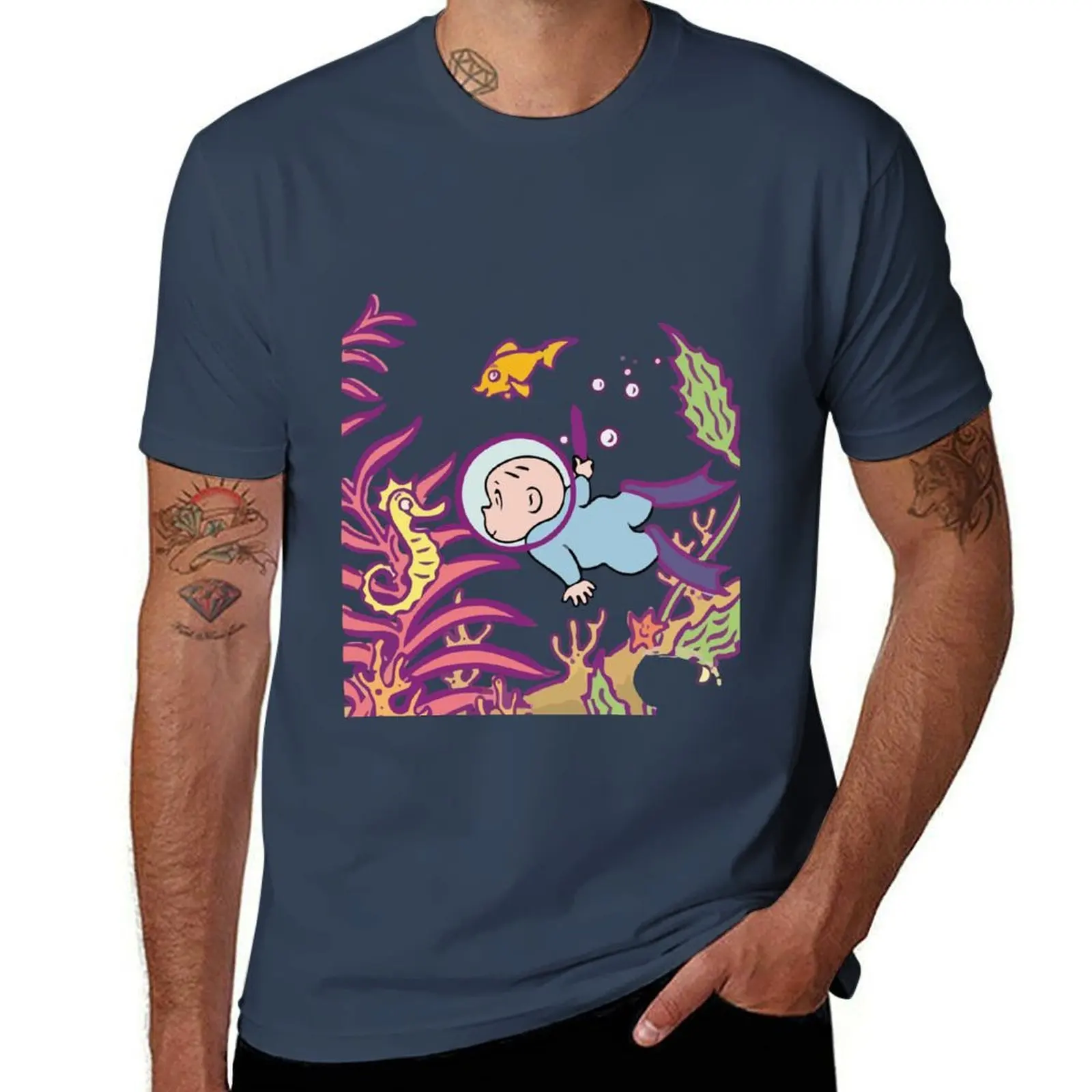 

Harold And The Purple Crayon under the water T-Shirt Work Outdoor T-Shirt for Men