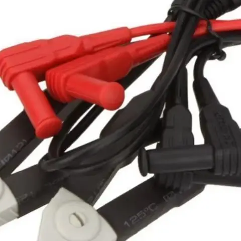 Kelvin Test Clip Four Wire LCR Bridge, 4mm Banana Plug Red Black Alligator Clamp 15mm Opening for Resistance Tester