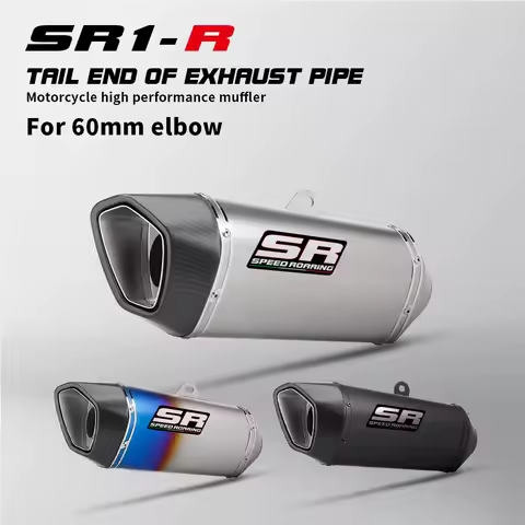 60mm project motorcycle exhaust pipe motorcycle exhaust muffler for sr1-r project z1000 zx6r r6 cbr600 z400 muffler