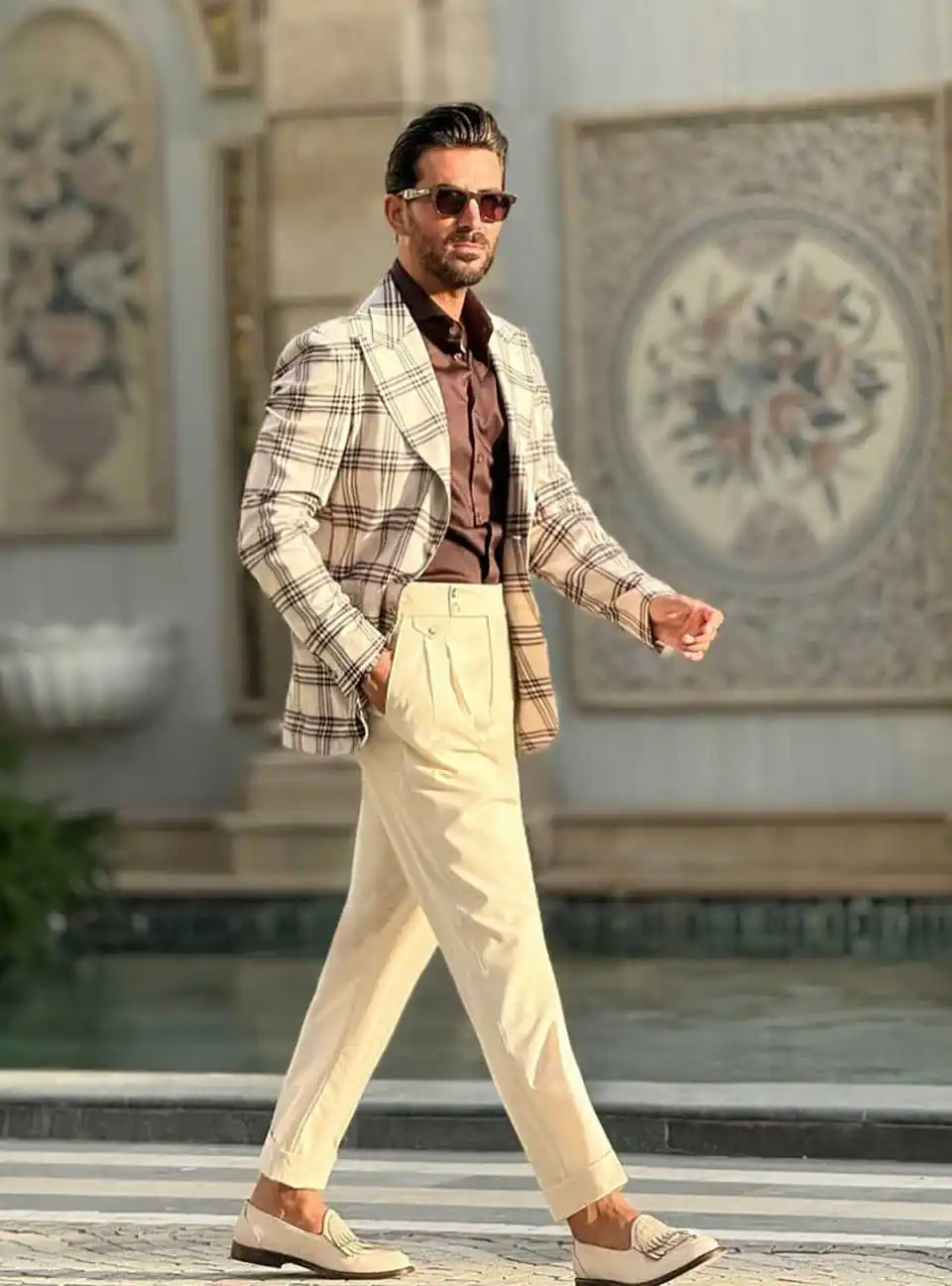 Клетчатые мужские костюмы, однобортный костюм из двух предметов, брюки, пиджаки, деловой костюм для отдыха, вечерние смокинги для жениха по индивидуальному заказу