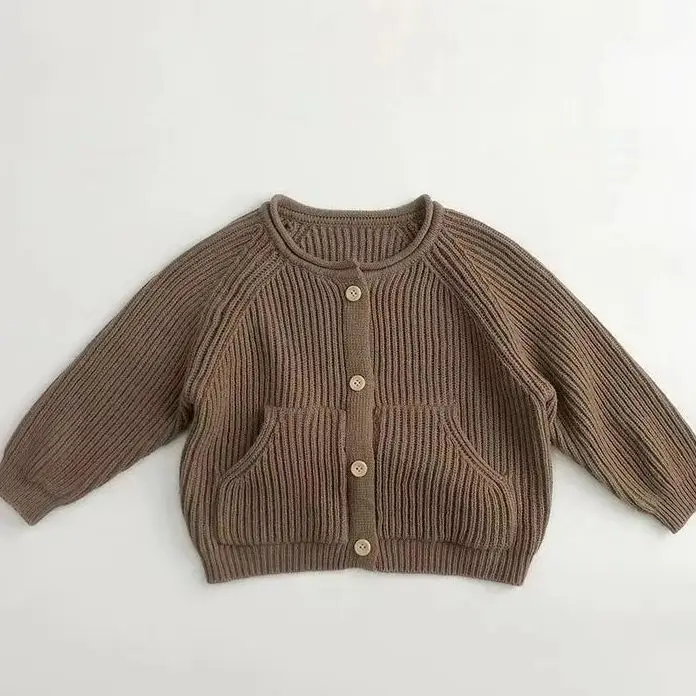 

Autumn Winter Korean Style Children Clothes Baby Boy Girl Ribbed Knitted Cardigan Coat Kids Loose Casual Jacket High Quality1-7