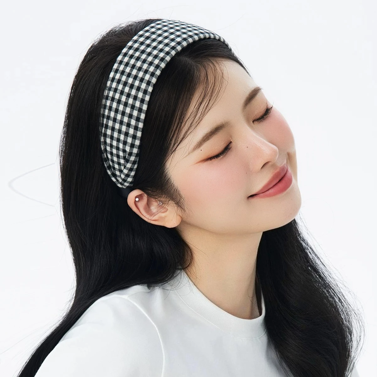 Plaid Wide Hair Hoop Headbands Thickened Sponge Fabric Headband Face Wash Makeup Headwear Women Girl Hairbands Hair Accessories