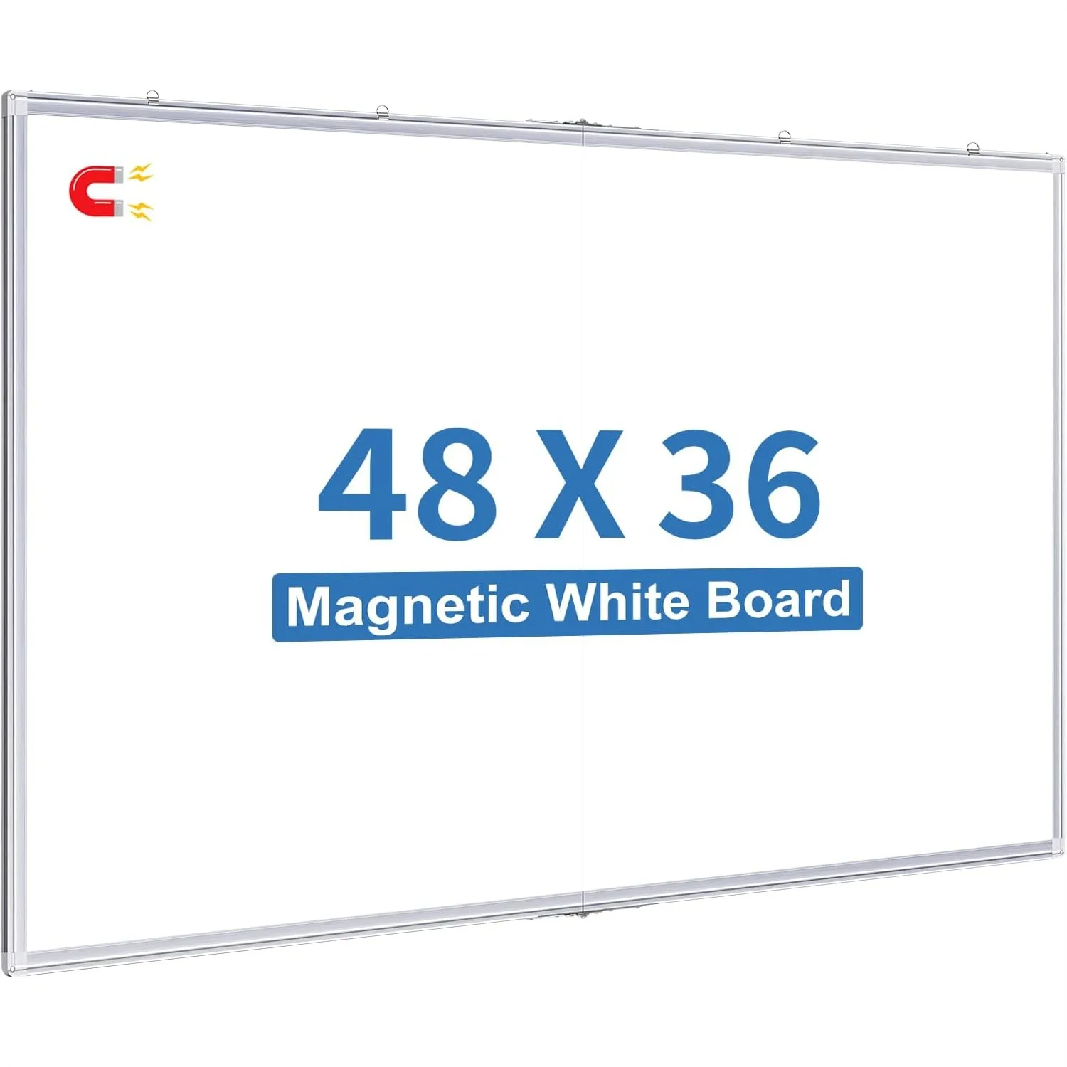 

Magnetic Dry Erase Board 48x36 inch, Foldable Whiteboard for Wall with Aluminum Frame, Hanging Whiteboard for Home Office